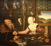 Lucas  Cranach Die Bezahlung oil on canvas